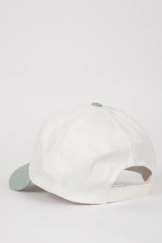 Defacto Men's White Cotton Cap Hat