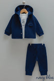 Caramell Baby Boy Navy Blue 100% Cotton Cool Boy Quilted 3-Piece Set