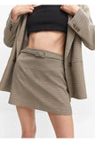 Mango Women's Houndstooth Patterned Belted Skirt