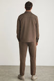 Grimelange Men's Brown Jones Special Piqué Look Thick Fabric Jacket