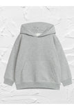 Vask Girls Grey Hooded Plain Sweatshirt