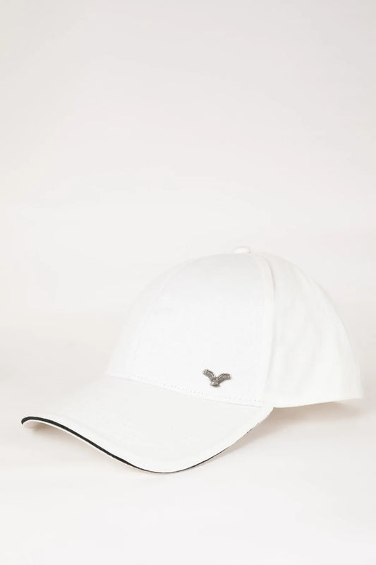 Defacto Men's White Cotton Baseball Basketball Hat