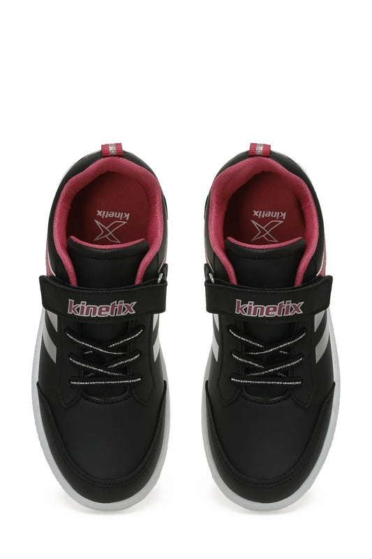 Kinetix Girl's Black Fussia Silver Sneaker