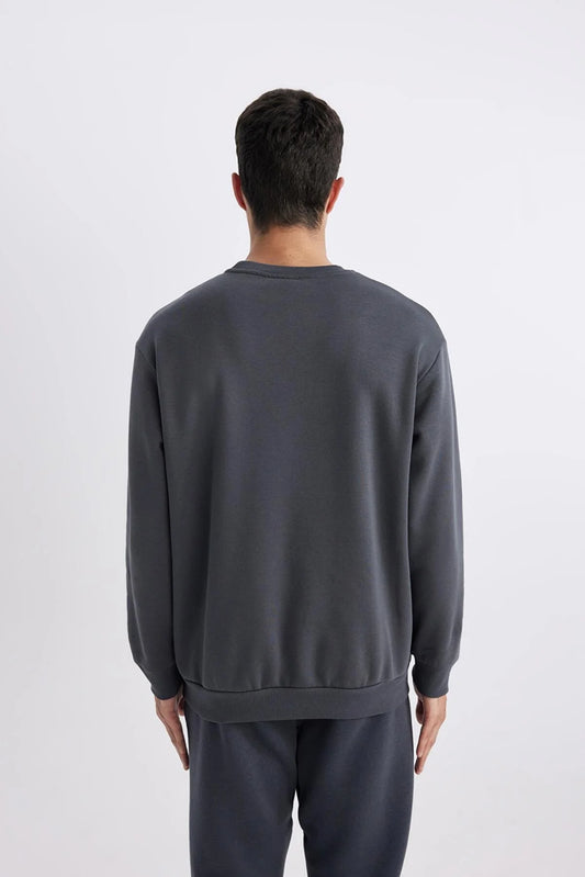 Defacto Men's Anthracite Oversize Fit Sweatshirt