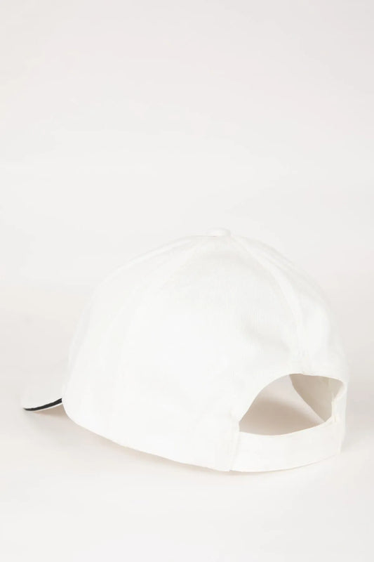 Defacto Men's White Cotton Baseball Basketball Hat