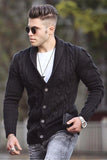 Madmext Men's Black Knitted Cardigan