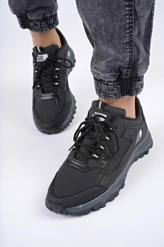 Muggo Men's Full Black Guaranteed Winter Trekking Outdoor Sneaker Shoes