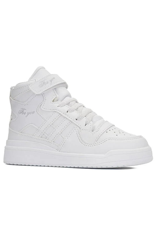 Nstil Boy's White Basketball Sports Shoes