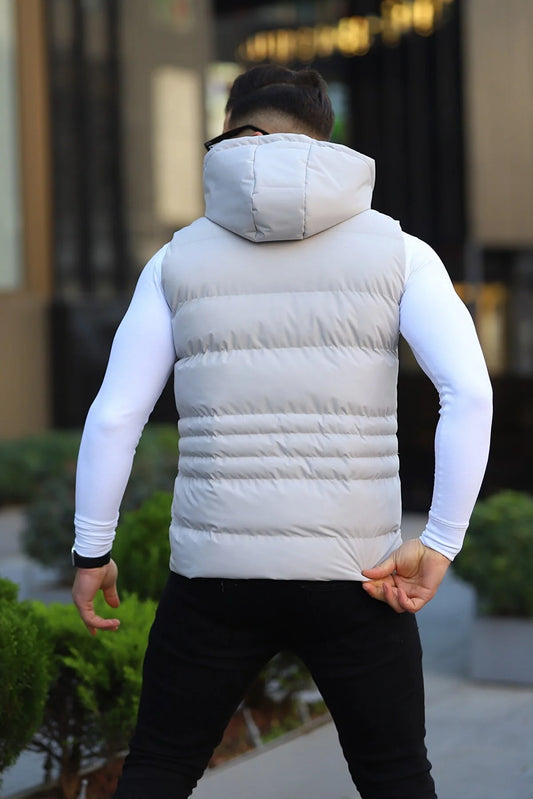 Boymen Men's Stone Waterproof Removable Hooded Vest