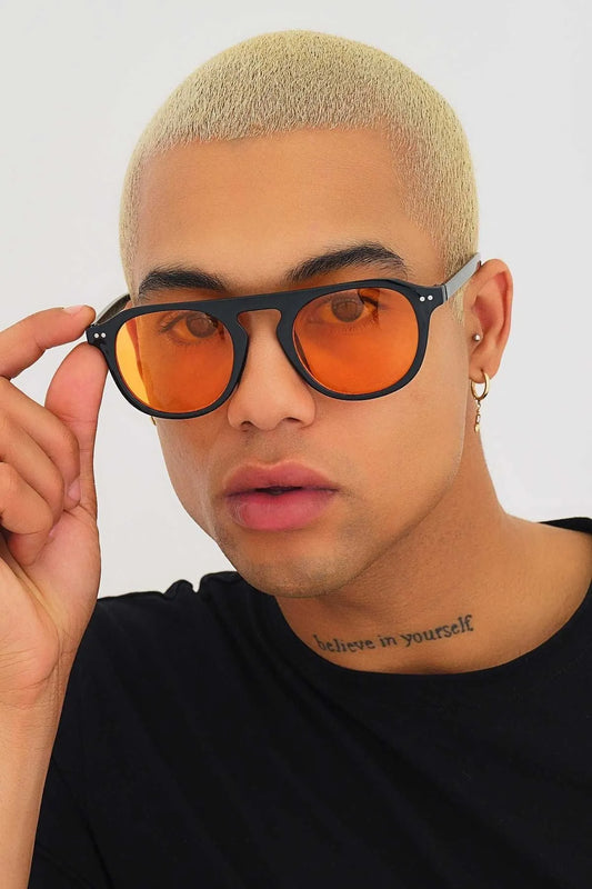 Modalucci Men's Black Orange New Season Sunglasses