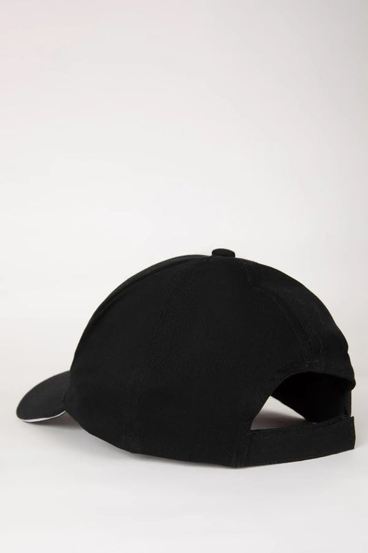 Defacto Men's Black Cotton Baseball Basketball Hat