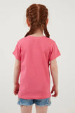 Lela Girl's Pink Cotton T-Shirt