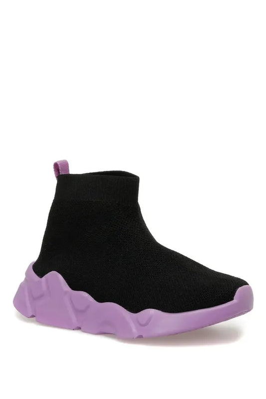 Binono Girl's Black Purple Stella P 3fx High Sneaker