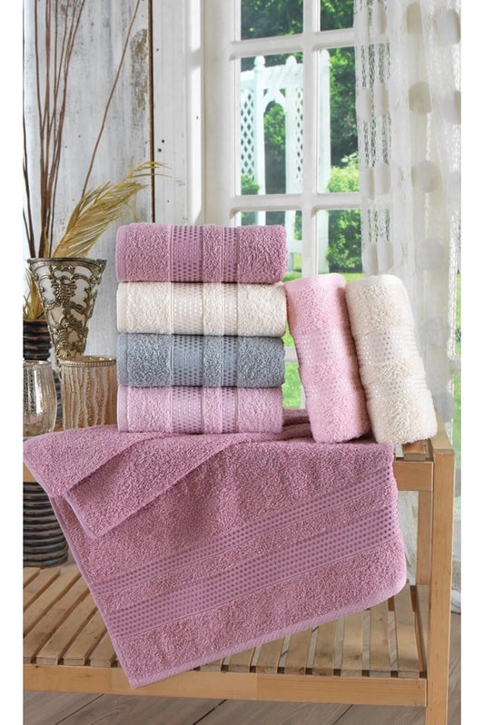 Zeynep Tekstil Bathroom Stars Set of 6 Hand & Face 50x90 Cm Towels