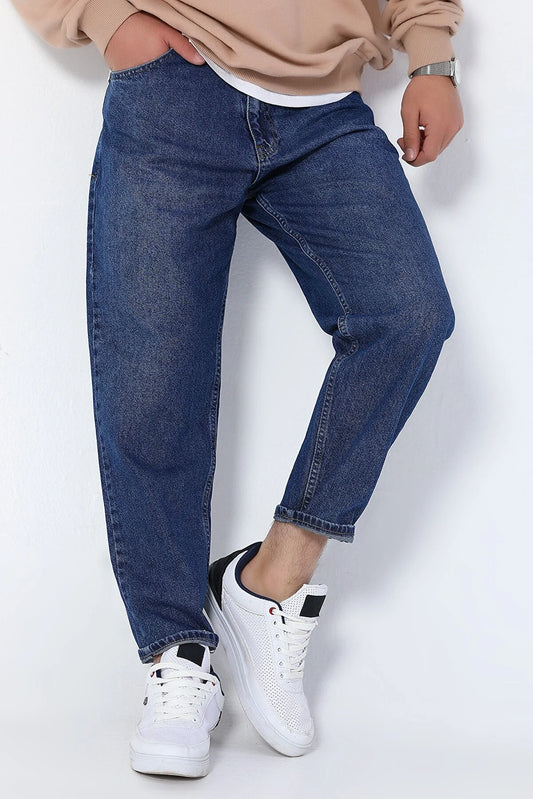 Tarz Cool Men's Navy Blue Boyfriend Jean Pants