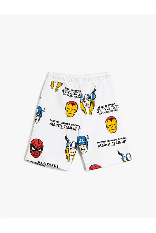 Koton  Boy's Avengers  Licensed Tie Waist Pocket Cotton Shorts