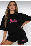 Alika Women's Black Barbie Print Shorts Set