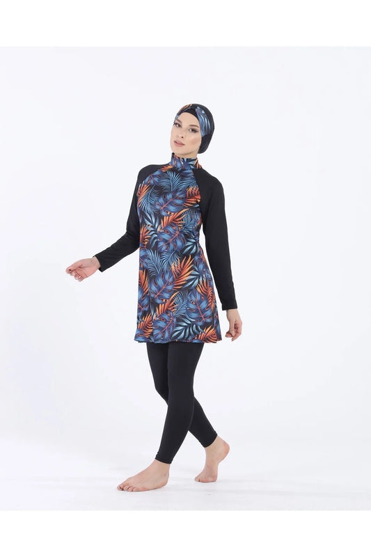 Vawensea Women's Solid Color Full Closed Lycra Hijab Swimsuits