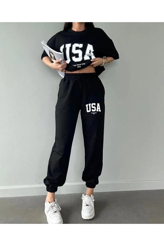 Clasey Women's Oversize Printed Tracksuit Sets