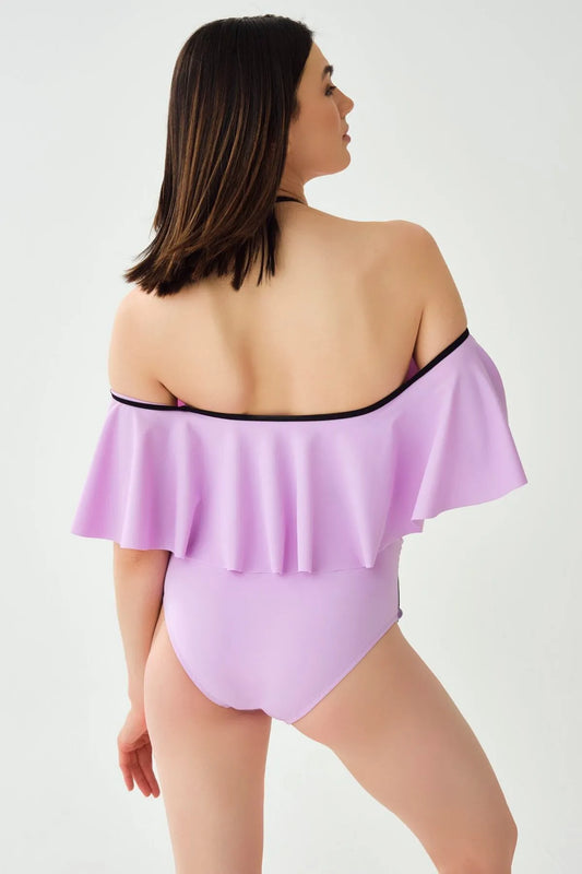 Dagi Women's Lilac Flounced Maternity Swimsuits