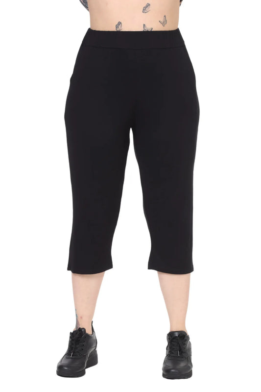 Melsay Women's Short Sleeve Pockets Plus Size Zebra Pattern Capri Set