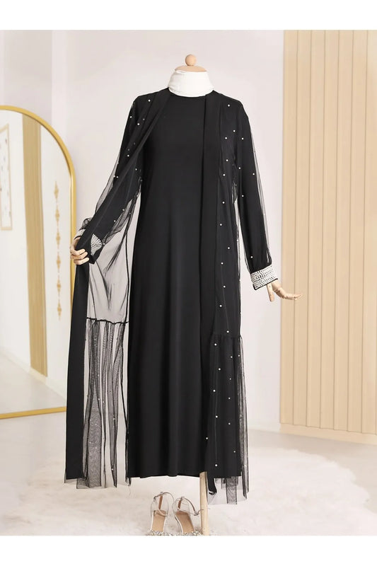Hijabaya Women's Pearl Double Abaya Suit Hijabs