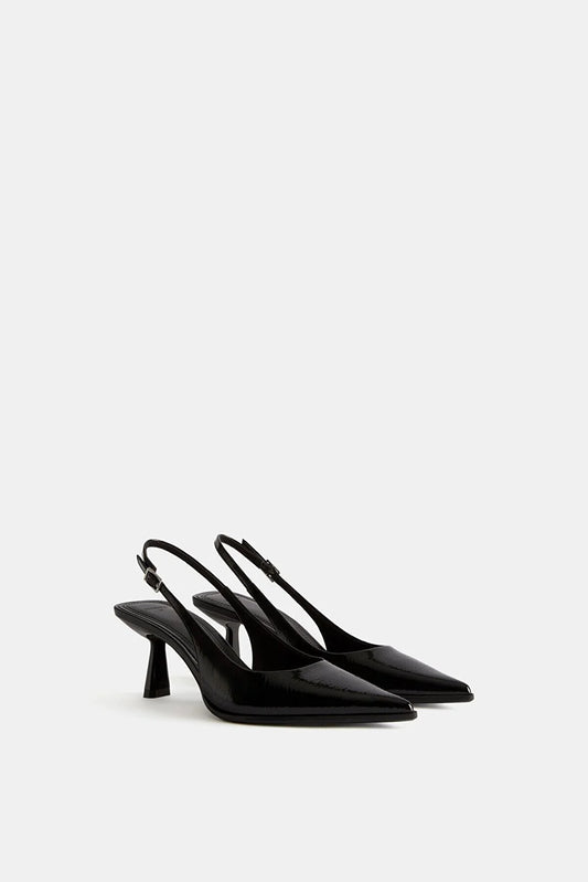 Bershka Women's Open-Back Shoes With Short Pointed Heels