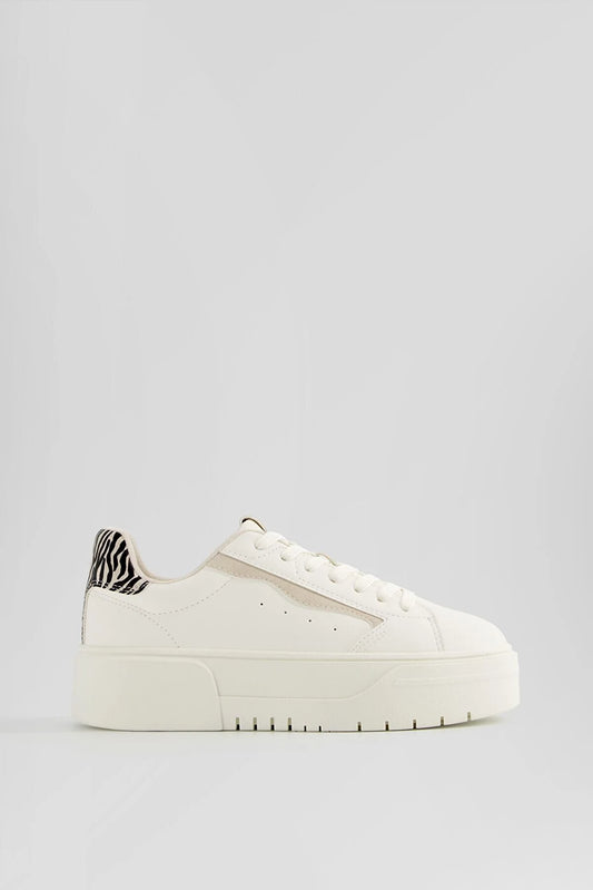Bershka Women's Platform Patterned Sneakers