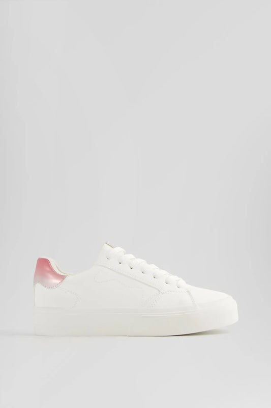 Bershka Women's Metallic detailed Platform Sneakers