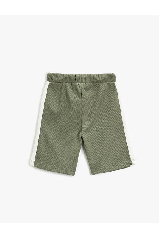 Koton Boy's Tie Waist Contrast Colored Textured Shorts