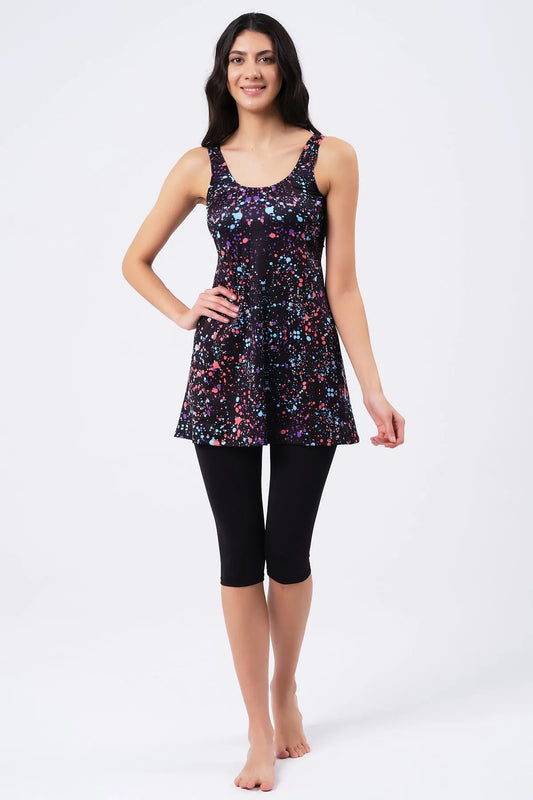 Vawensea Women's Patterned Dress Black Swimsuits