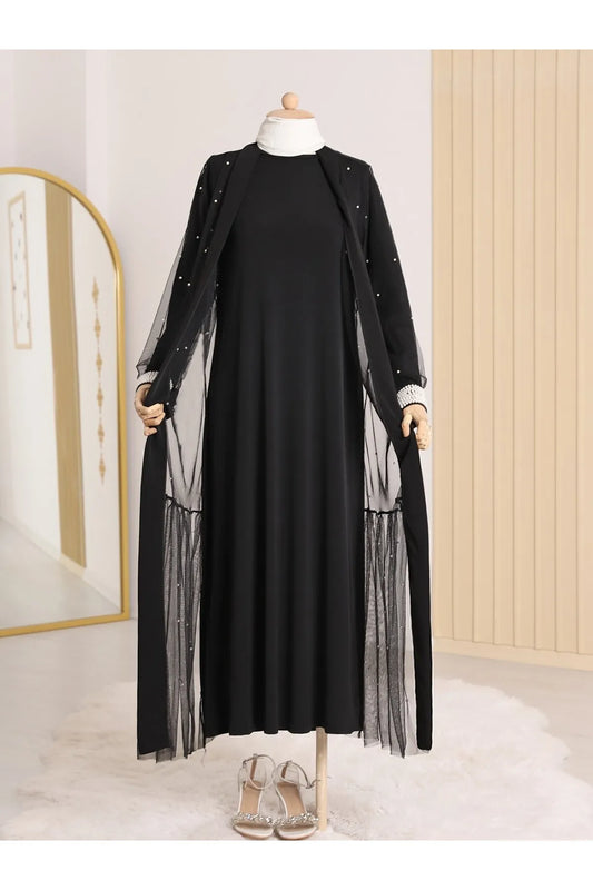 Hijabaya Women's Pearl Double Abaya Suit Hijabs