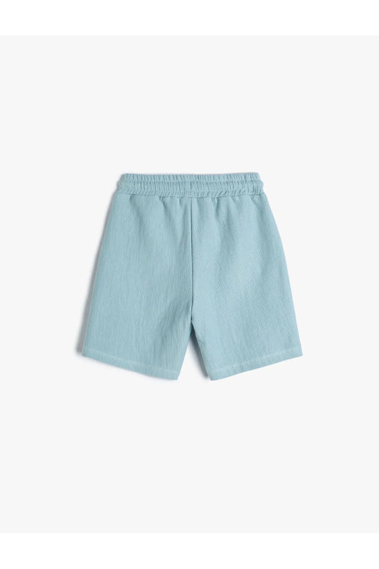 Koton Boy's Basic with Textured Pockets and Tie Waist  Shorts