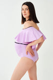 Dagi Women's Lilac Flounced Maternity Swimsuits