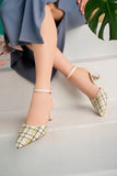 Camaiore Women's Design Tweed Patterned Classic Heels