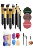 Rowenarose Makeup Brushes 21 Piece Makeup Set, Makeup Brush Set Tiny Pear Sponge