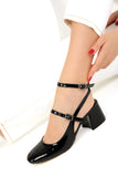 Soho Women's Black Patent Leather-Black Classic Heels
