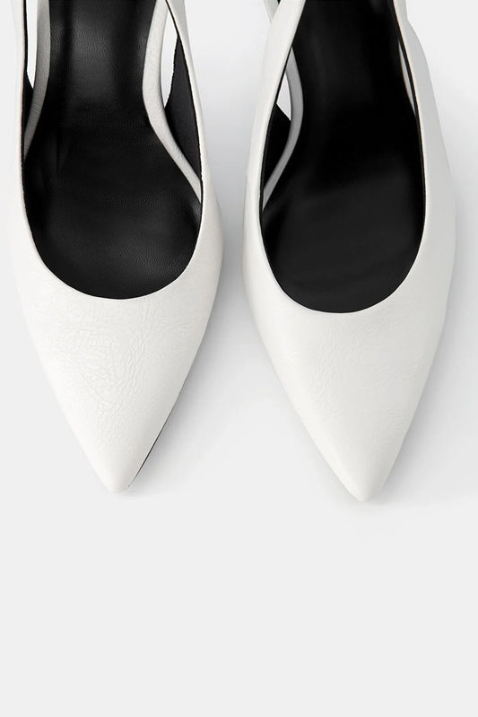 Bershka Women's White Stiletto Heels
