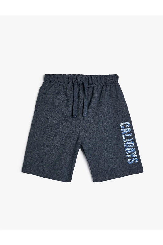 Cotton Boy's  with Print Detail and Tie Waist Shorts