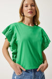 Happiness Istanbul Women's Scalloped Knitted Blouse