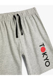 Koton Boy's Tokyo City Printed Tie Waist Shorts