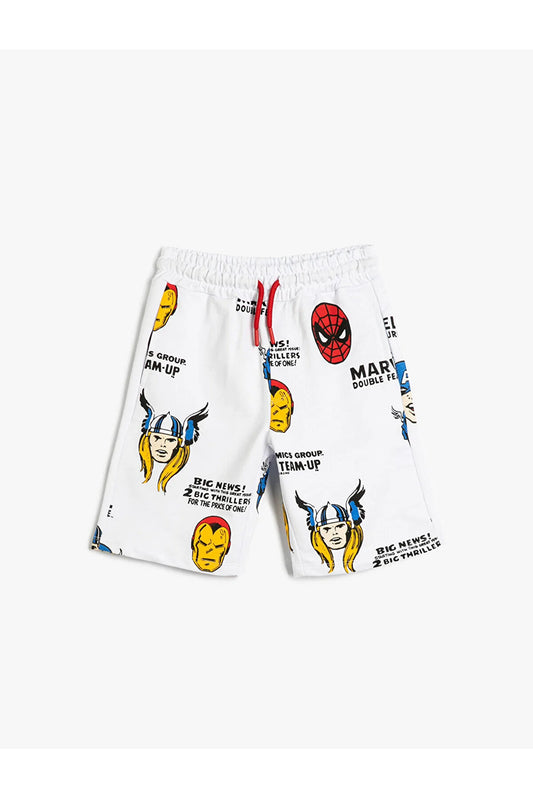 Koton  Boy's Avengers  Licensed Tie Waist Pocket Cotton Shorts