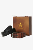 Altınyıldız Classics Men's Black-Brown Special Wooden Gift Boxed