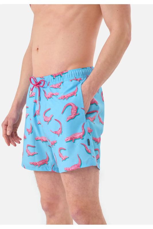 John Frank Men's Patterned Or Printed Swim Shorts