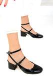 Soho Women's Black Patent Leather-Black Classic Heels