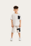 Gold Class Kidswear Boy's Double Pocket  Printed Chest 2 Pcs Sets