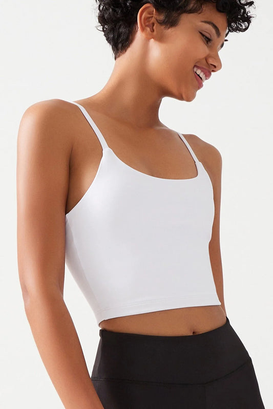 Los Ojos Women's Strappy Lightly Supported Covered Sports Bra Straps