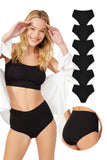 Cottonhill Women's High Waist Basic Laser Cut Bikini 6 Pack Panties