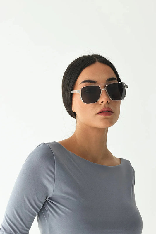 Modalucci Women's Transparent Black Glass New Season Sunglasses