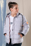 Pina Kids Boy's Grey Hooded Waterproof Puffer Coat